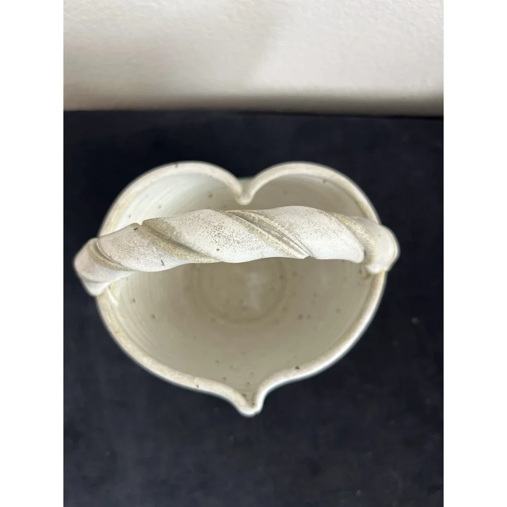 ARIA‎ Signed Studio Pottery Basket Twist Handle Roswell New Mexico